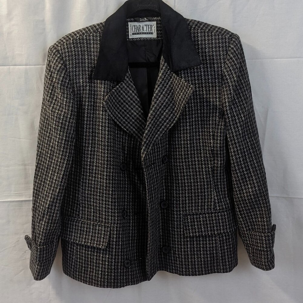 Character Suburbanware Size 10 Houndstooth Jacket in Gray and Black